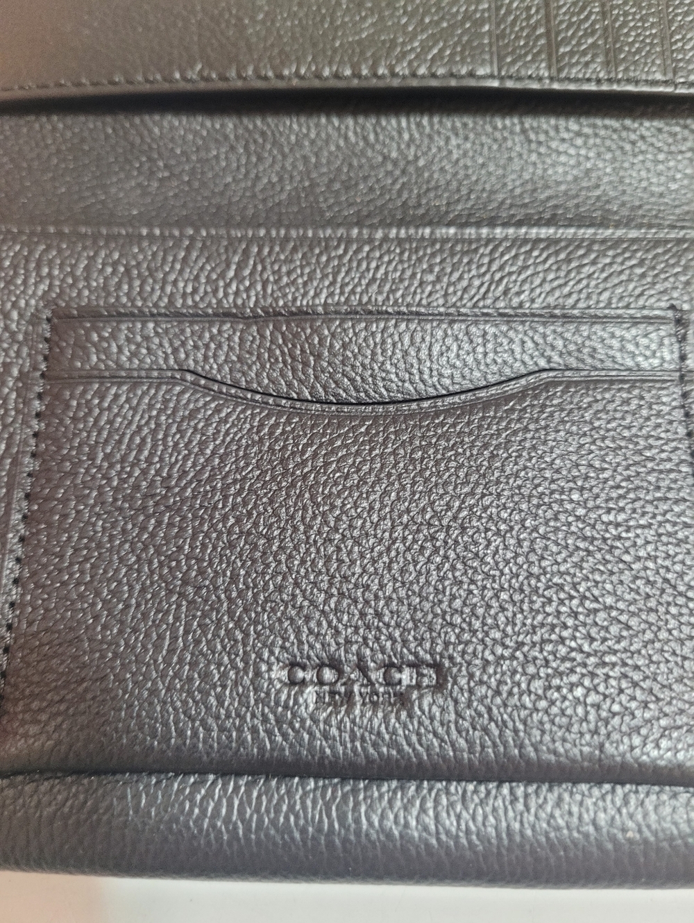 Coach Black Slim Essential Pebbled Leather Long Wallet - Picture 4 of 12